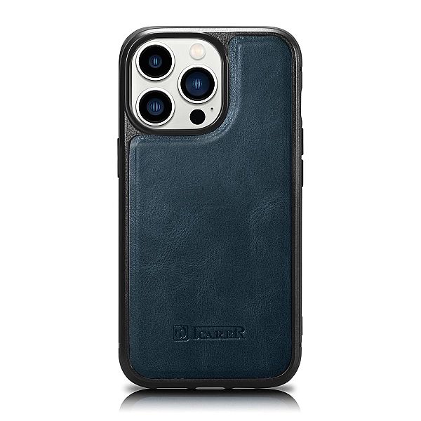 iCarer Leather Oil Wax etui pokryte naturalną skórą do iPhone 14 Pro n