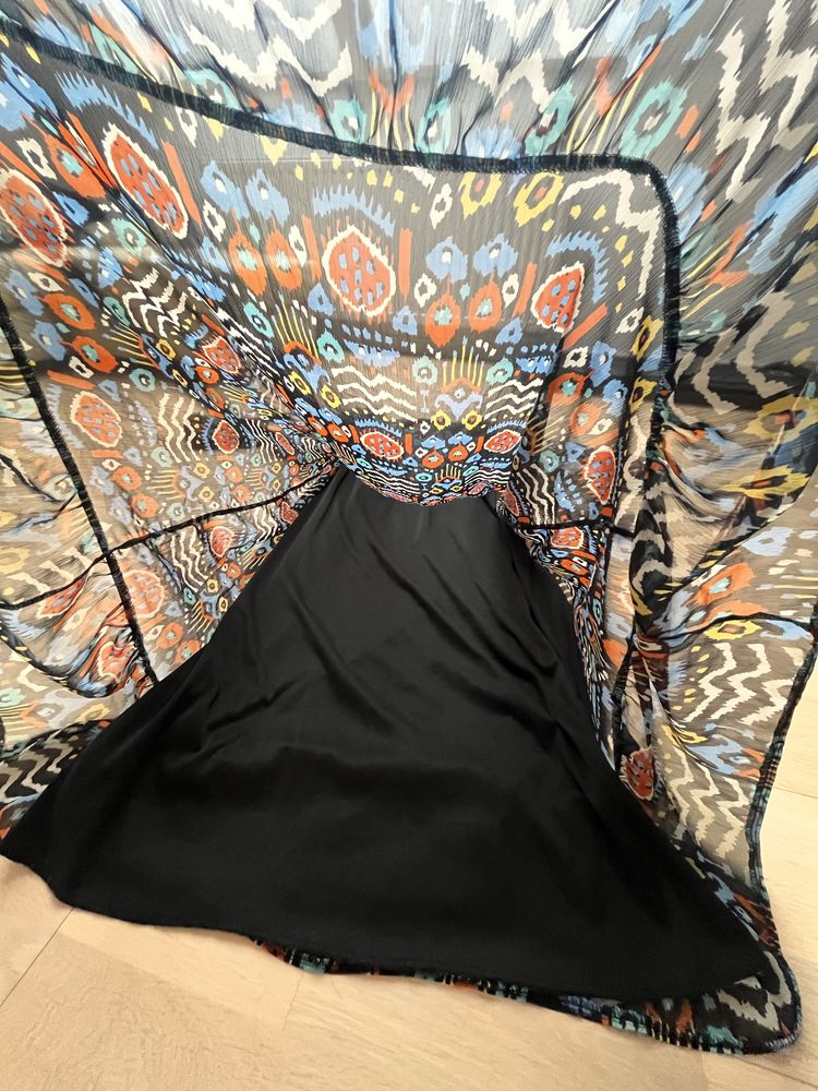 Sukienka maxi na wiosnę, na lato, dress, z falbanką, 42/XL, Panaline