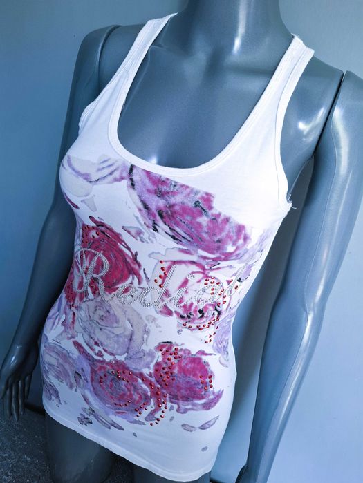 Biała bokserka róże cyrkonie kwiaty