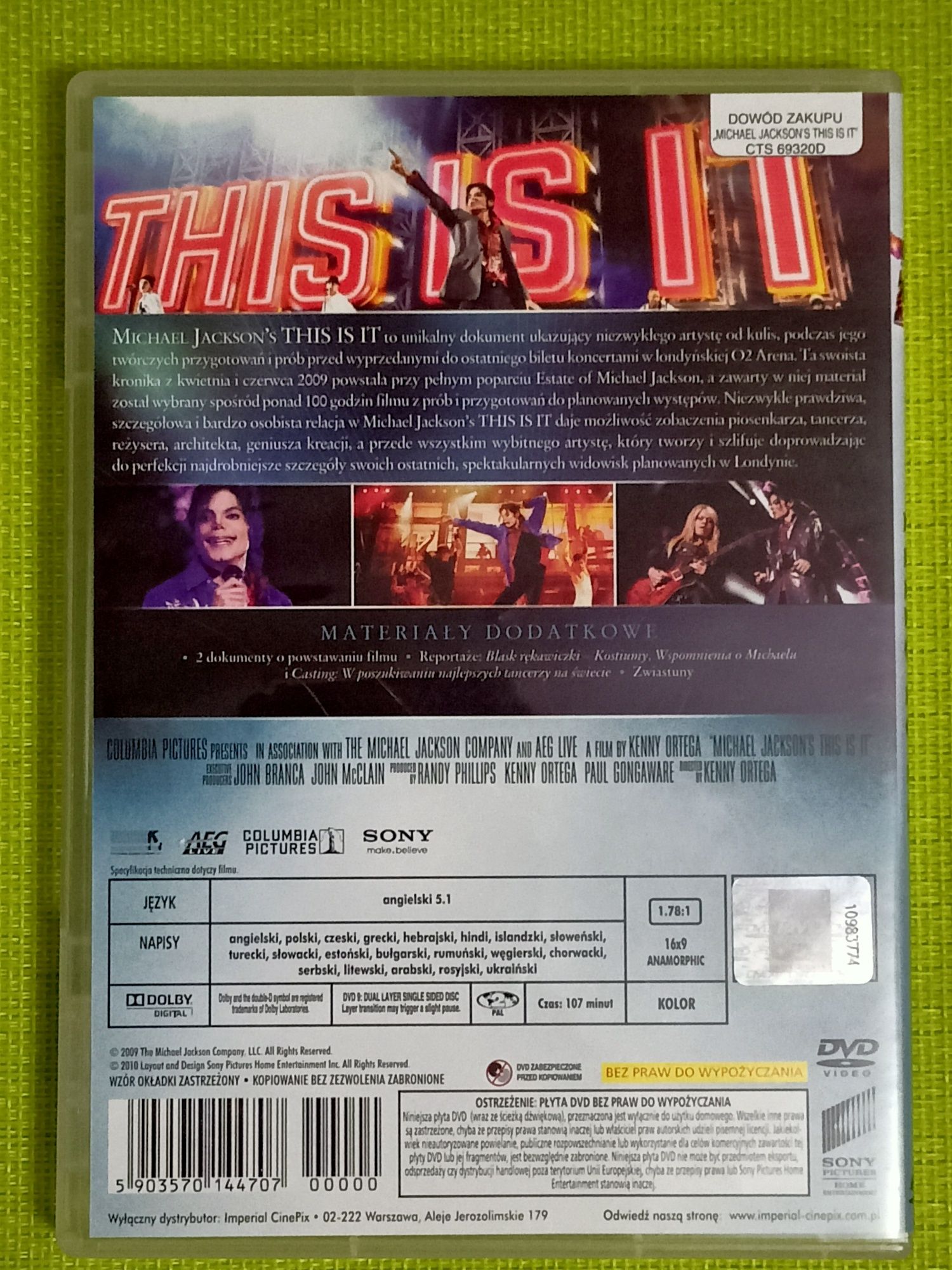 Michael Jackson - This is it - dvd