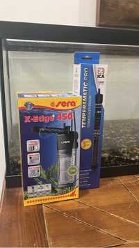 Aquario 70 litros com termostato e Filtro Sera 450