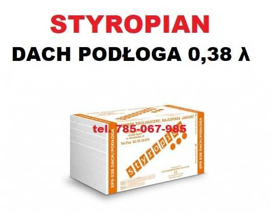 Styropian twardy dach podłoga 0,38 gr. 5 cm, 10 cm, 12 cm, 15 EPS100