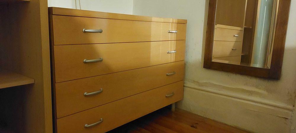 Conjunto de quarto, cama, colchao e cómoda