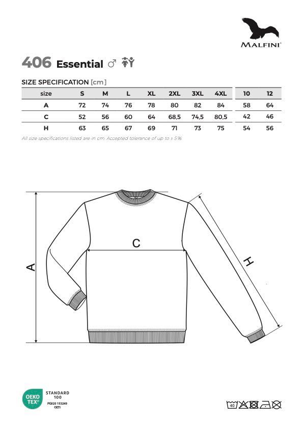 Bluza z własnym nadrukiem logo teks Malfini Essential męska