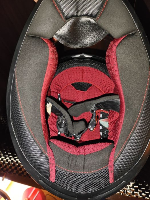 Мото шлем кастом кованый карбон с ушками