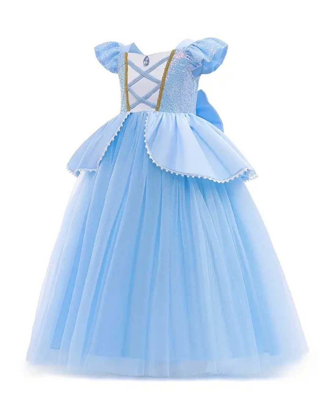 Nowy zestaw Kopciuszek Cinderella, r. 116/122 + akcesoria! przebranie