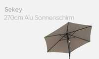 Aluminiowy parasol korbowy Sekey o długości 270 cm, UV50+