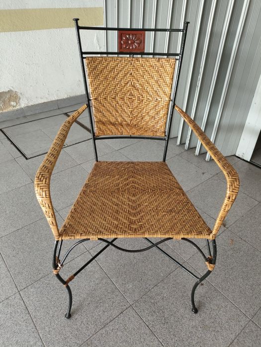 Conjunto de 6 cadeiras em ferro fundido e verga - interior/exterior