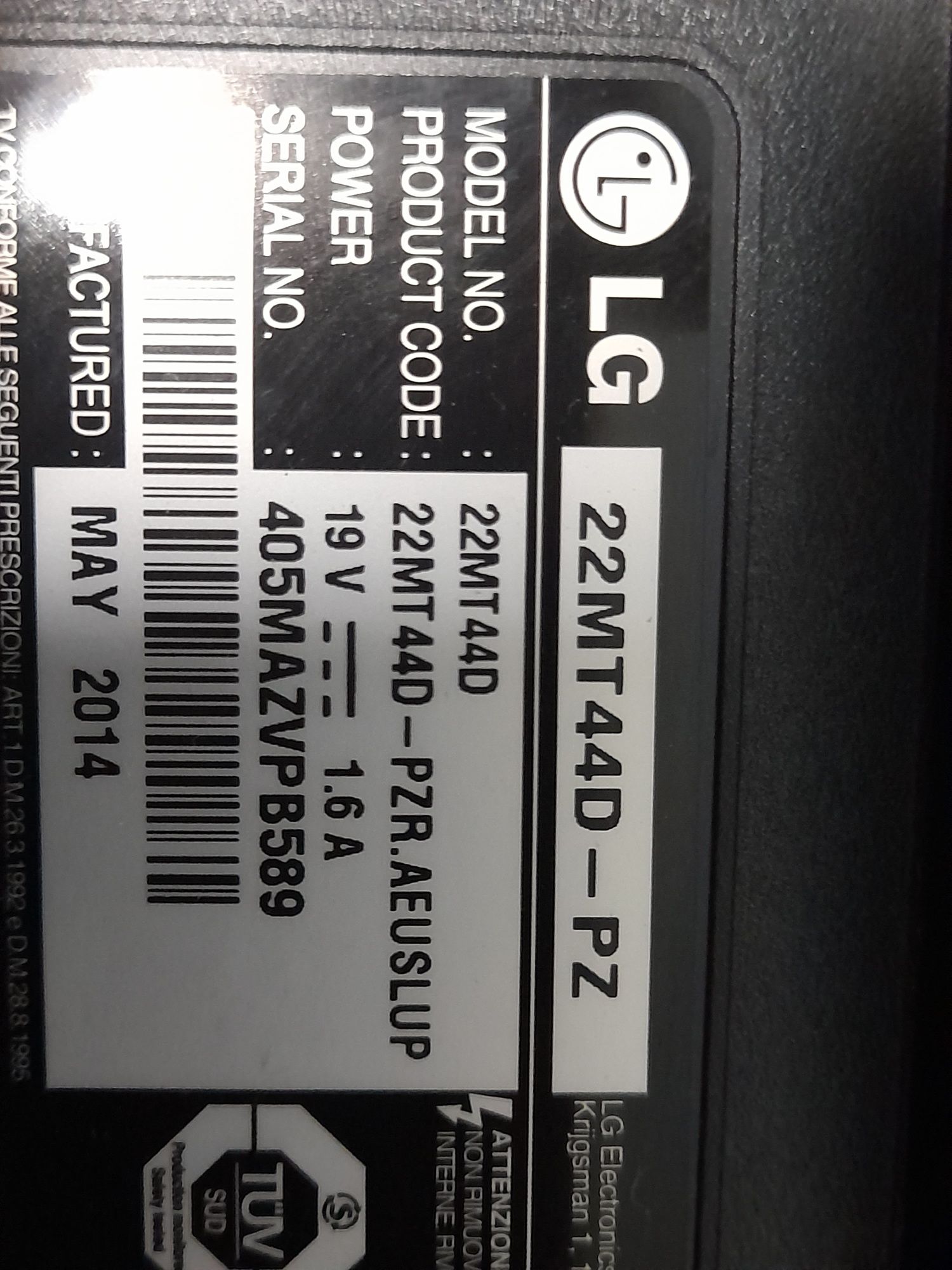 Lcd lg 22mt44d para peças