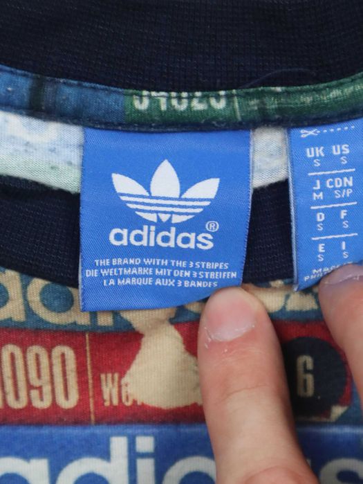 Adidas Originals Shoebox niebieska czarna koszulka z krótkim rękawem