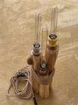 Rustykalna lampa z naturalnego drewna i liny – handmade, boho loft