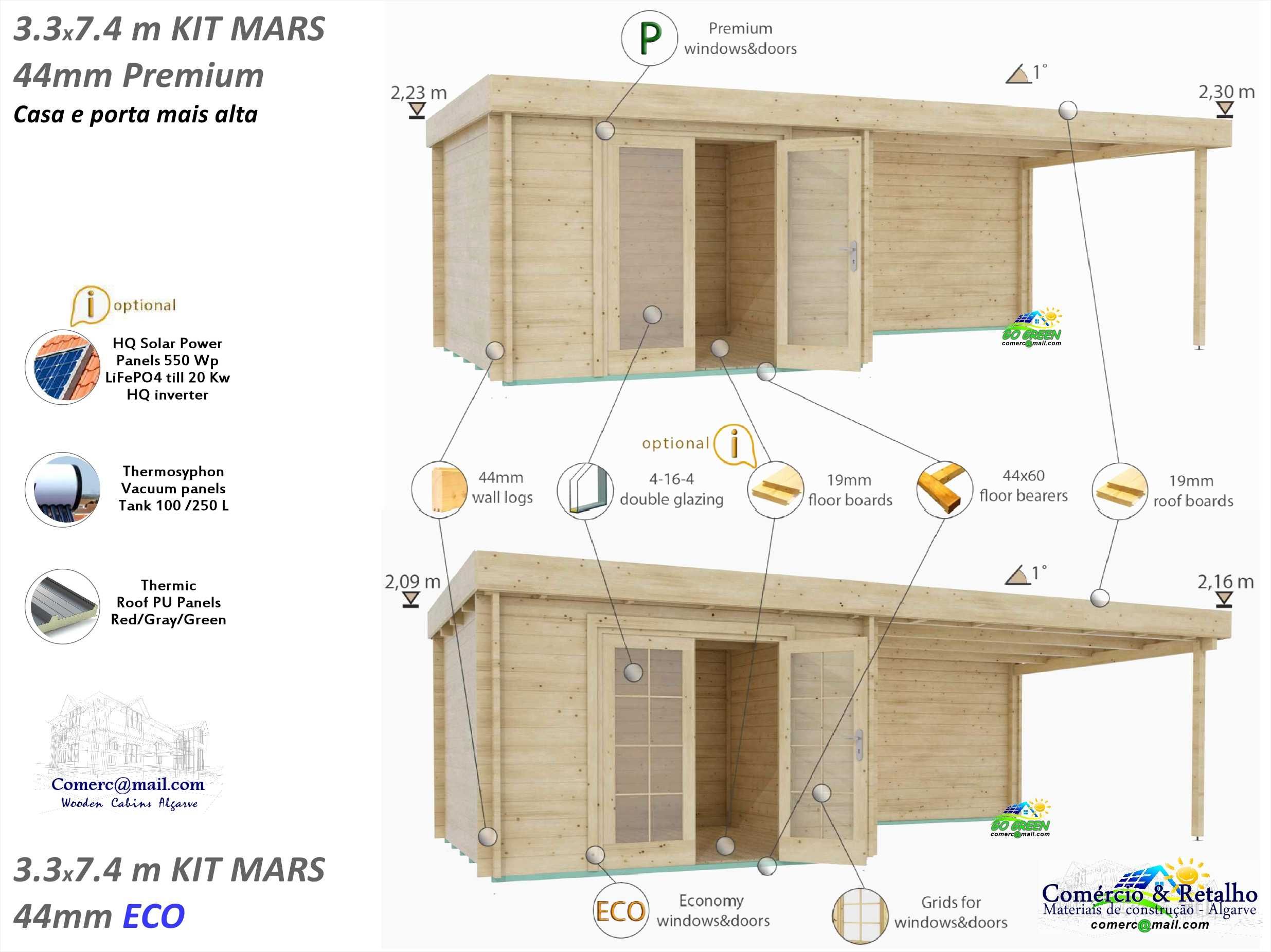 Casa Madeira MARS-Eric 25m² - 28/44mm  c. soalho 19mm - Terraço 12.4m²