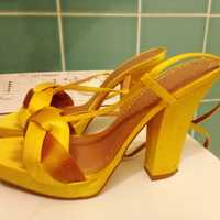 Zara żółte letnie sandały damskie