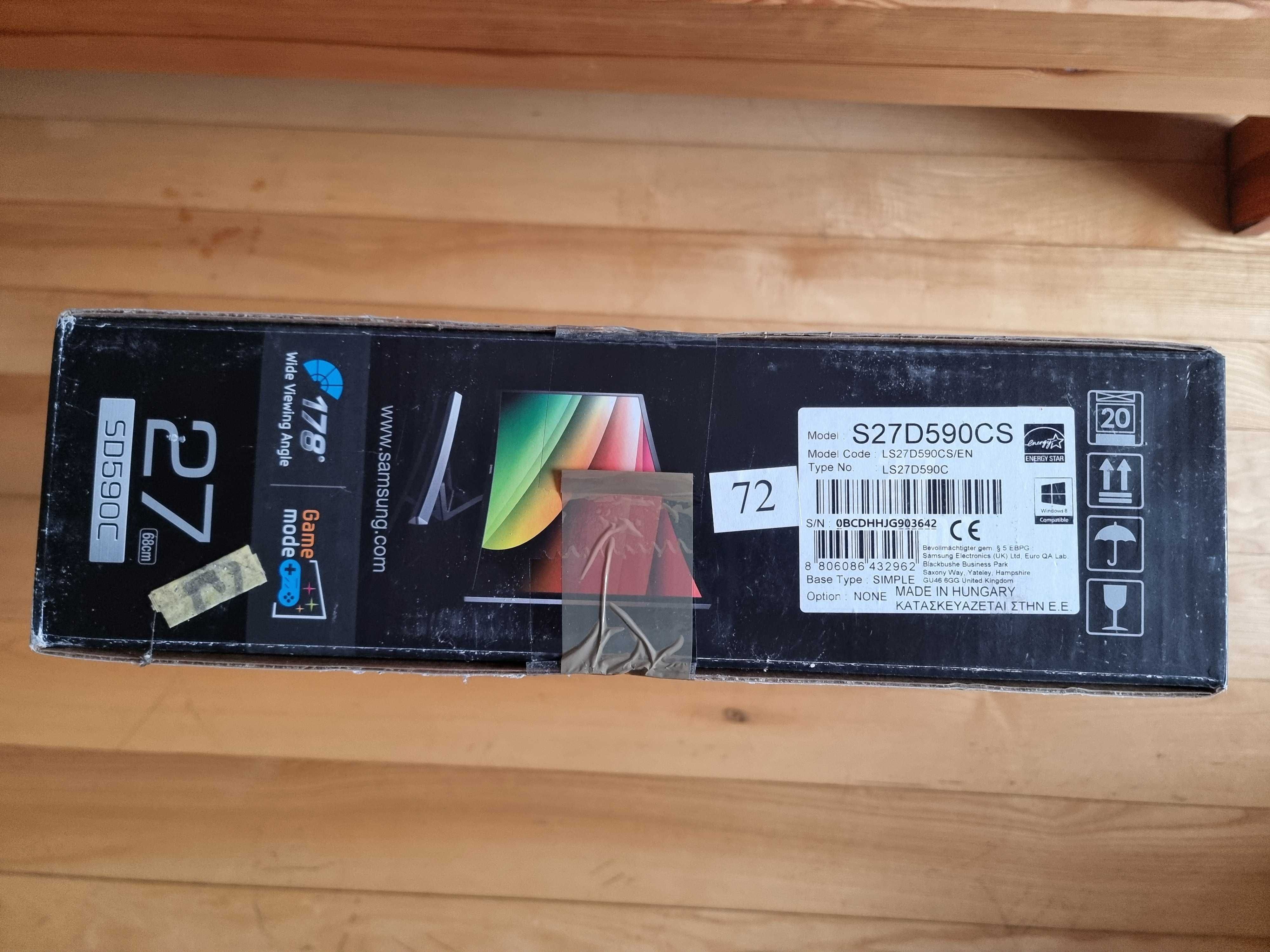 monitor samsung curved s27d590cs, wersja ss01, LS27D590CS/EN