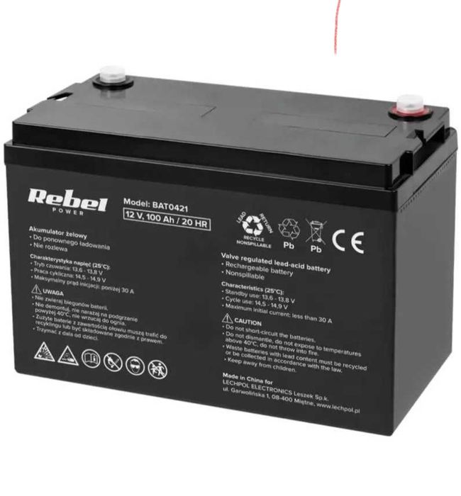Акумулятор гелевий REBEL 12V 100Ah