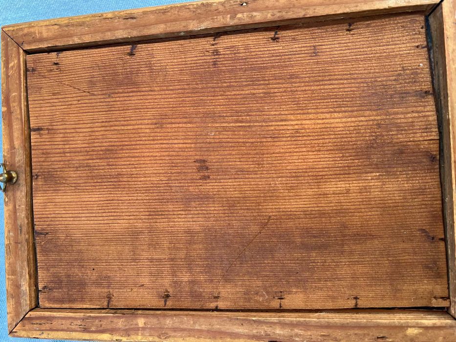 Piękny stary obraz -Swięta Rodzina , olej na blasze, złota rama, XIXw.