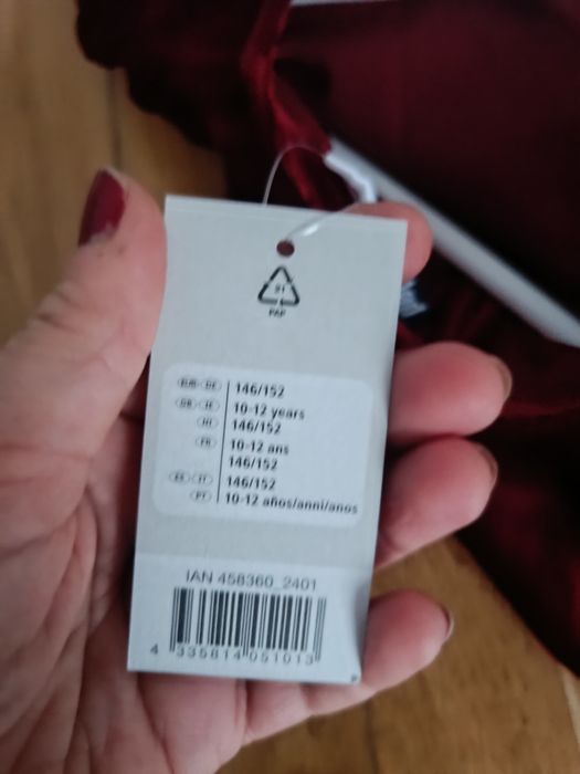 Nowa welurowa, bordowa sukienka wizytowa święta