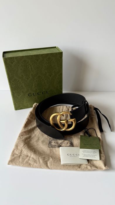 Pasek skórzany Gucci GG 85 cm, jak nowy!