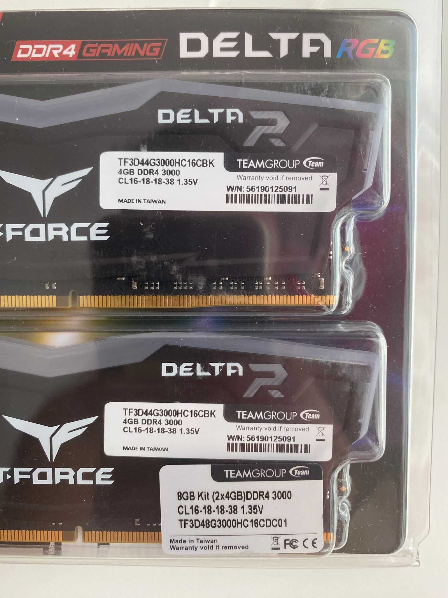 Memória RAM TEAM GROUP Delta RGB Preto (2 x 4 GB - 3000 MHz)