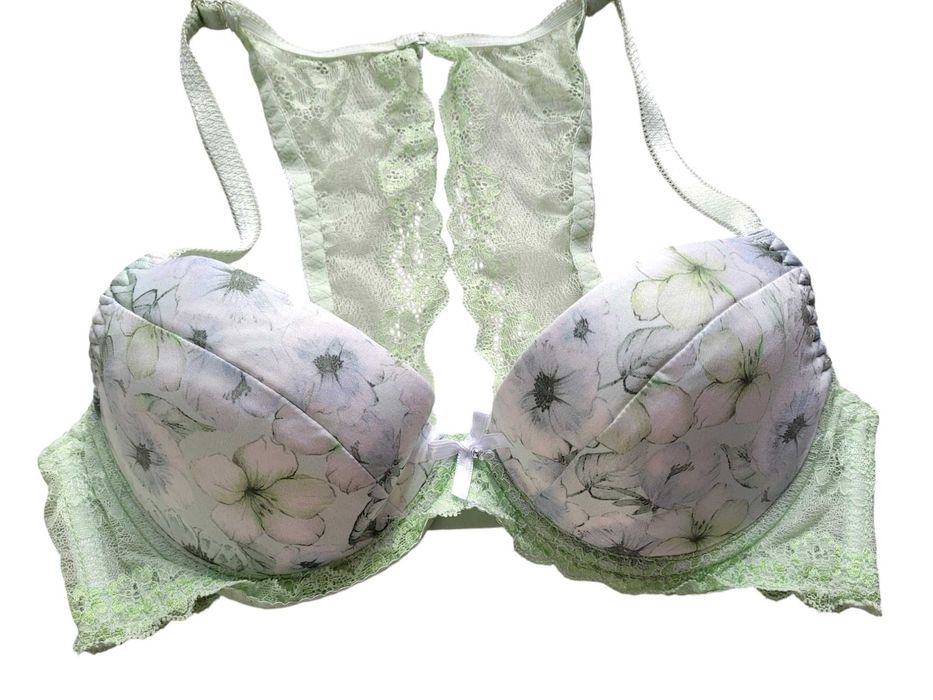 Stanik biustonosz 75B Gorteks push up wzór kwiaty bielizna pushup