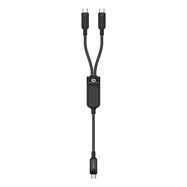 Kabel Acefast C5 USB-C - USB-C / USB-C 2w1/100W 480Mb/s - czarny