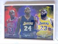 Moldura NBA Michael Jordan & LeBron James & Kobe Bryant (A4)