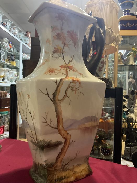 Grande vaso com tampa foo dog pintura manual 50 cm