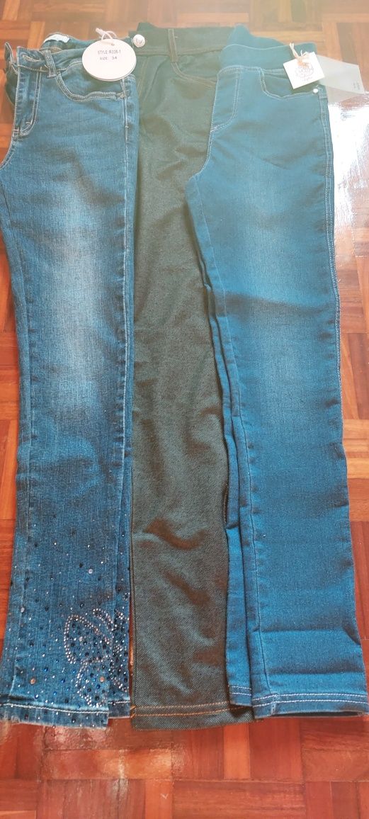 5 Pares Calças - tam 34/S/ 12 anos