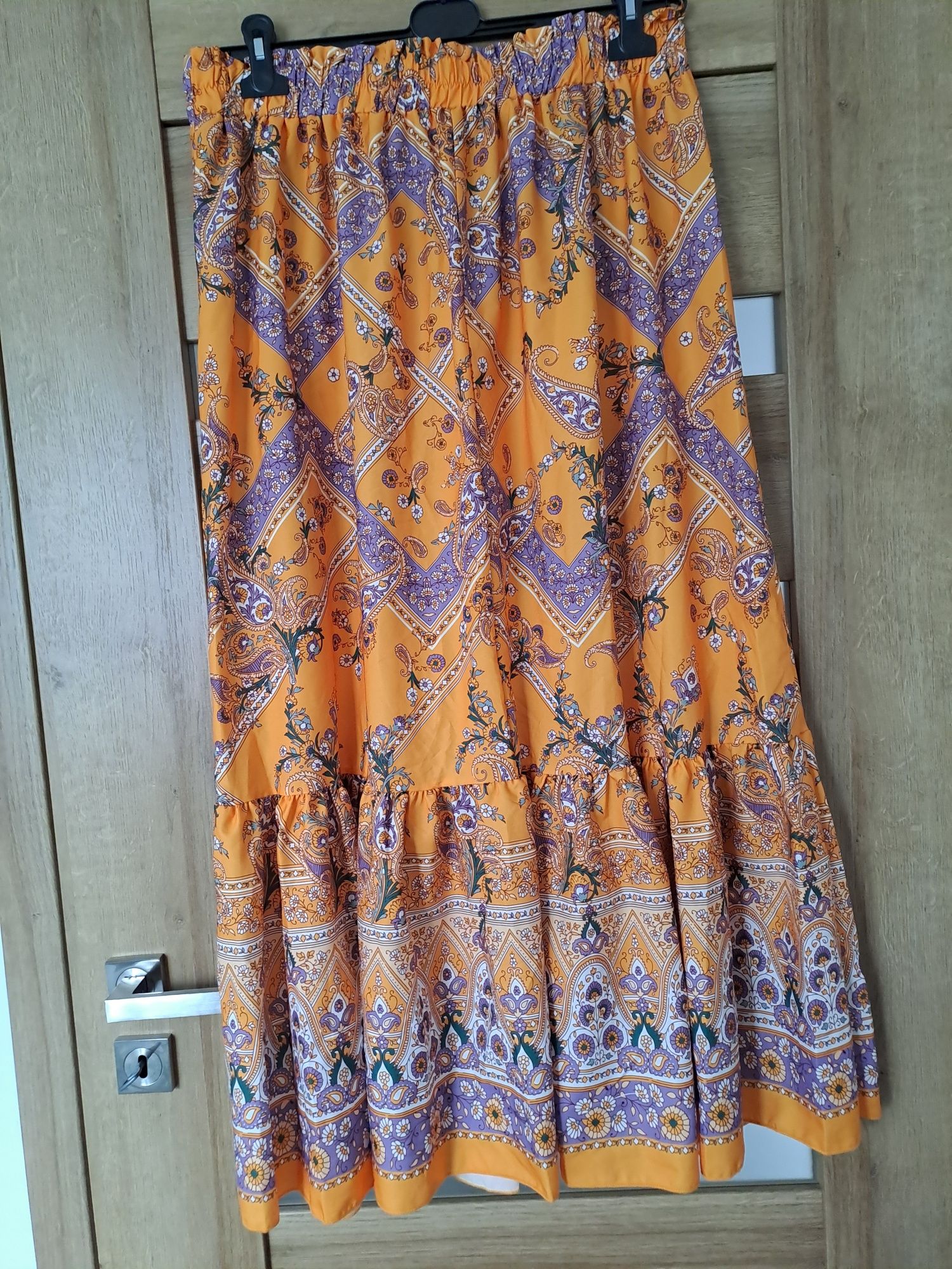 Piękna długa spódnica boho falbana rozmiar XL