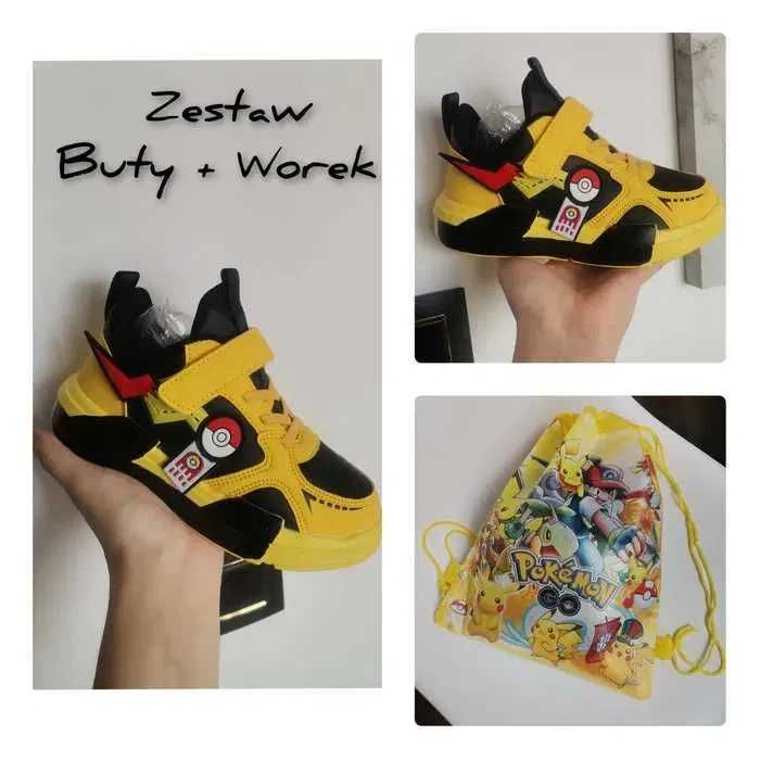 Nowe Pokemon buty 30/31 dł 19,5 cm zestaw z Workiem pokemon