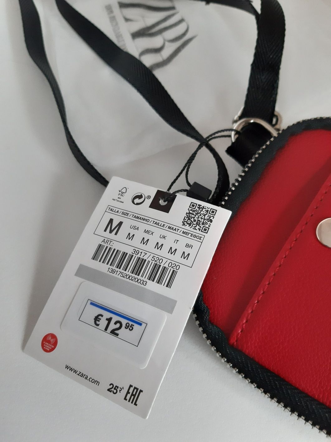 Saszetka zara kolekcja etui na telefon czerwona unisex Zara limited