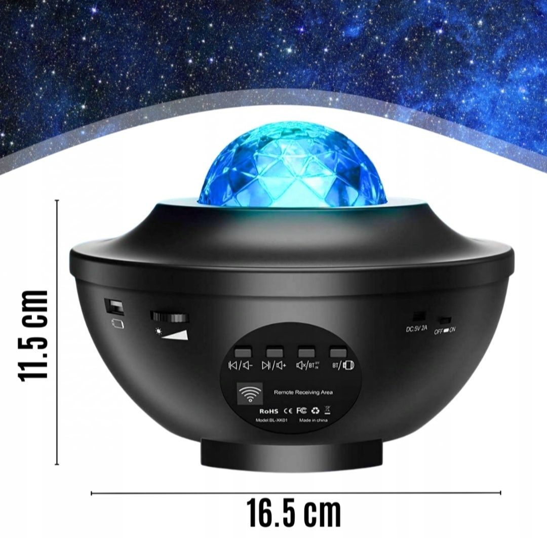 PROJEKTOR GWIAZD Dzieci Rzutnik Nieba Lampka Nocna Głośnik BLUETOOTH