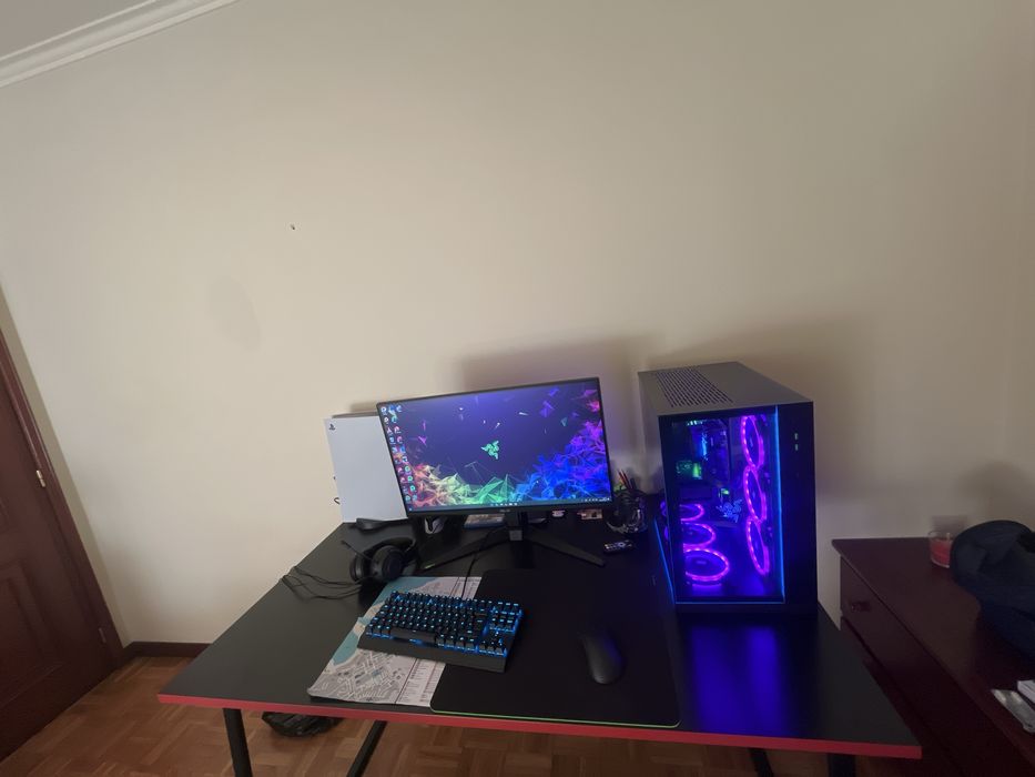 Secretária p/gaming, preto 140x80cm