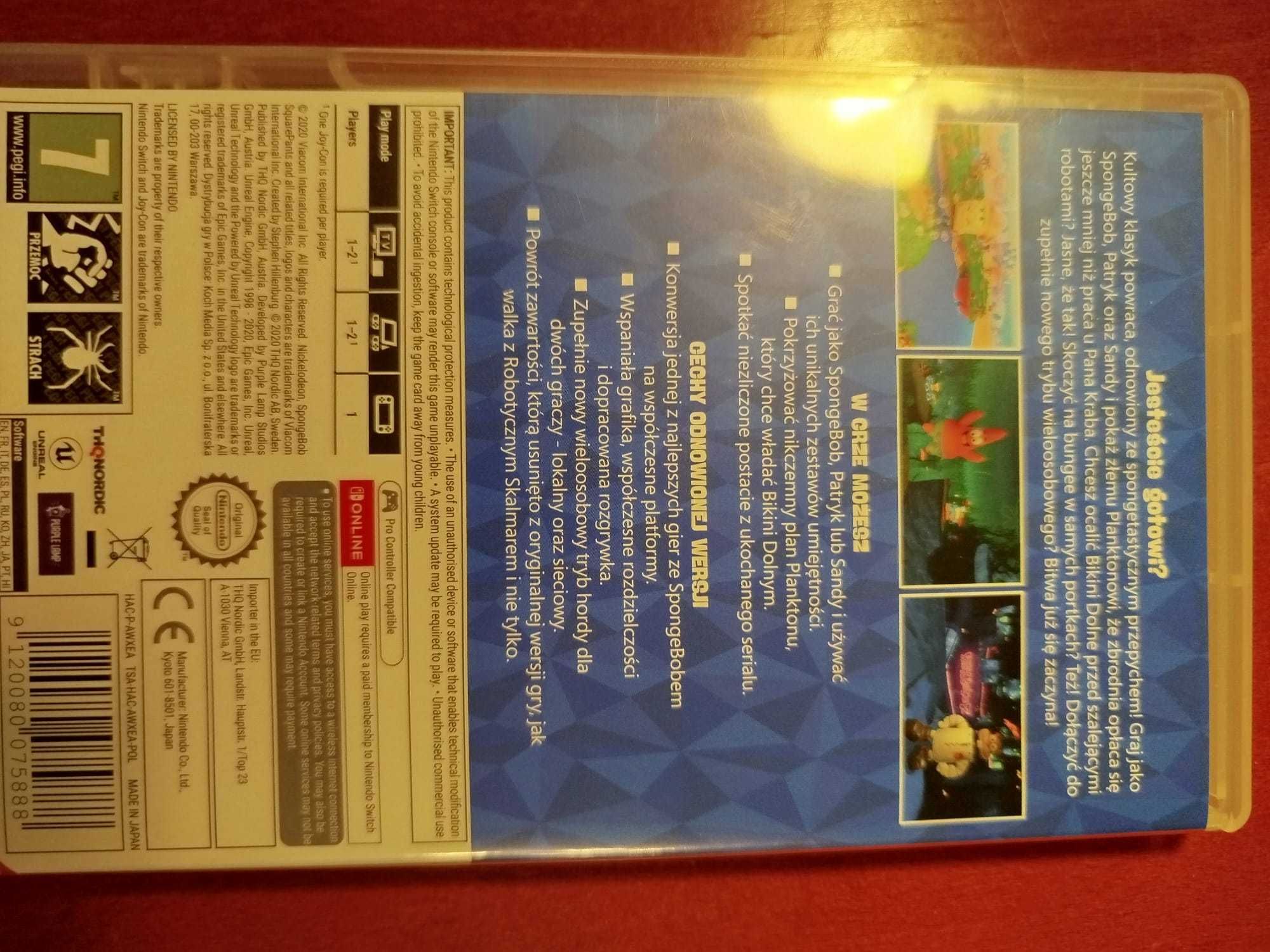 Gra na nintendo switch. Spongebob batle for bikkini bottom.