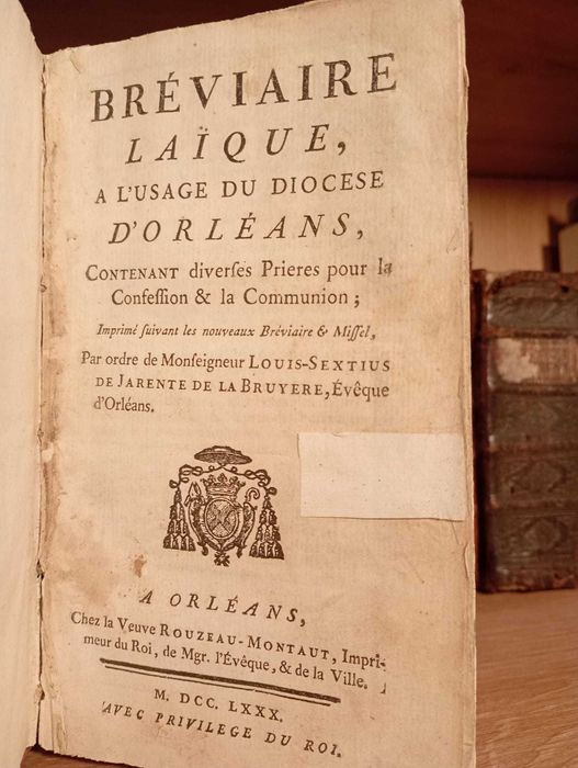 Starodruk 1780 Brewiarz Orleański - Modlitewnik - Katolicyzm