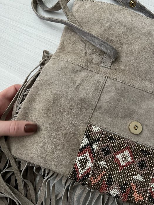 Клатч в стиле бохо. Натуральна замша