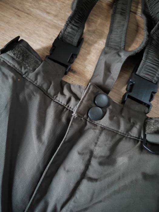Spodnie zimowe narciarskie 116 ocieplane zima kids khaki