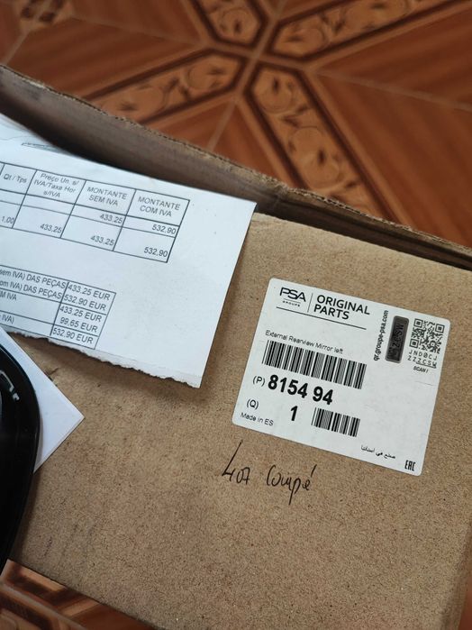 Peugeot 407 coupé - retrovisor