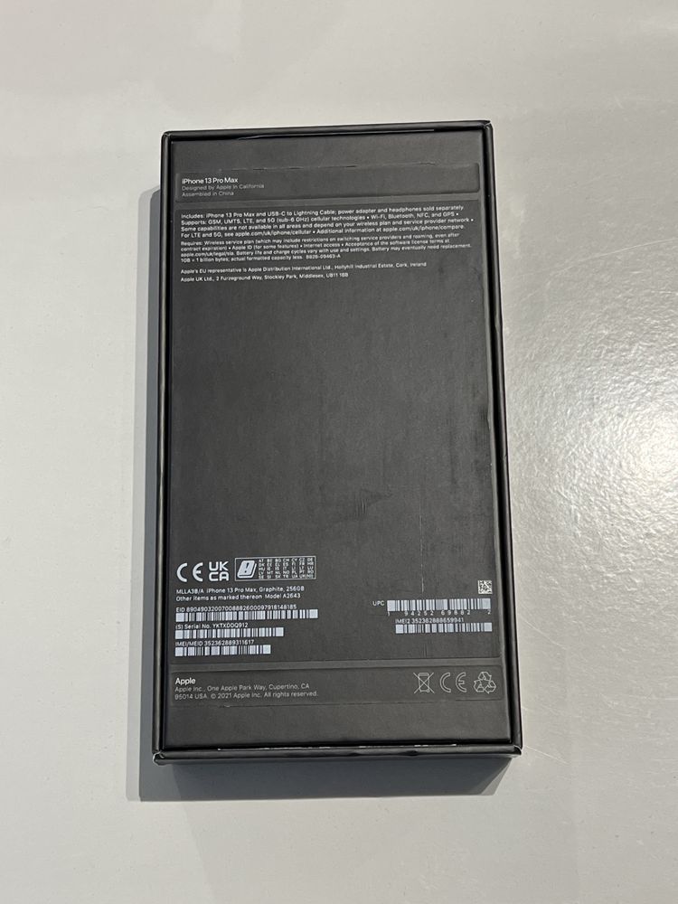 Caixa IPhone 13 Pro Max Graphite 256 Gb