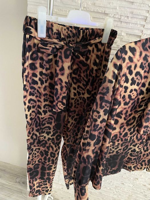 CHICACA komplet perfect koszula kokarda spodnie wiązane Animal S-M