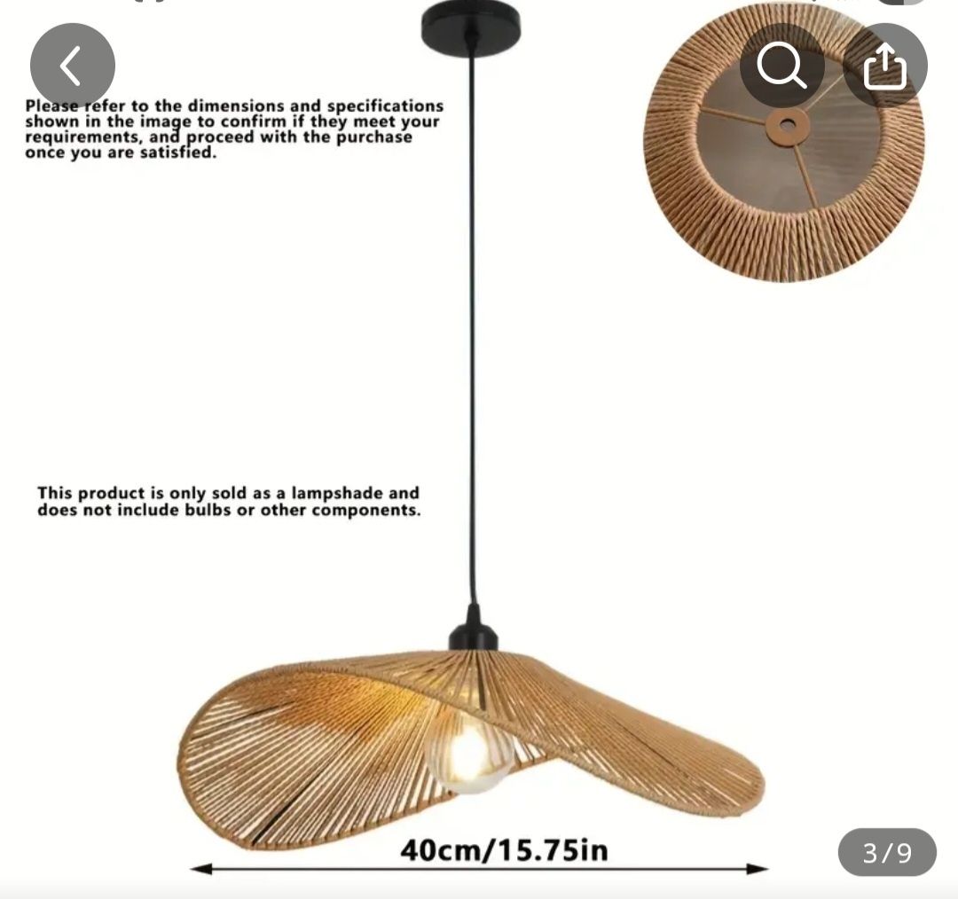 Abażur lampa wisząca boho