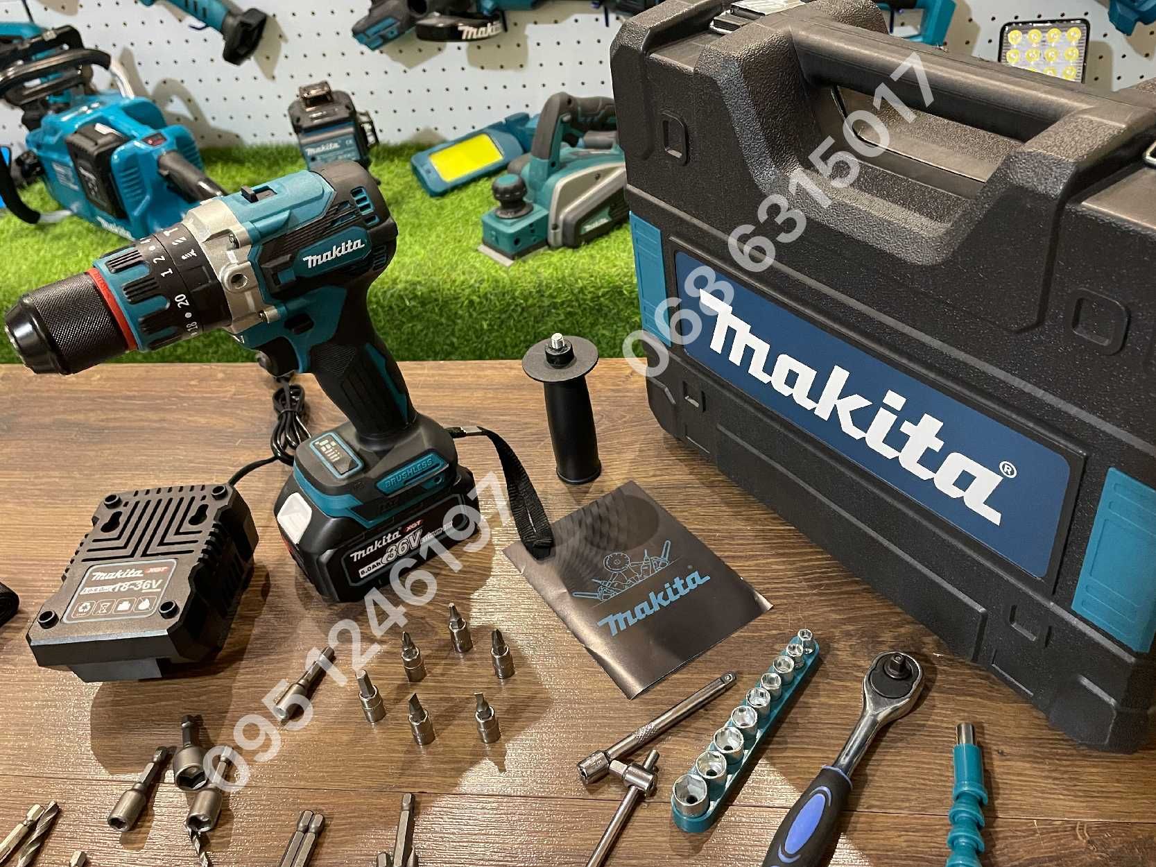 Шуруповерт аккумуляторный Makita DHP485 шурупокрут набор инструментов