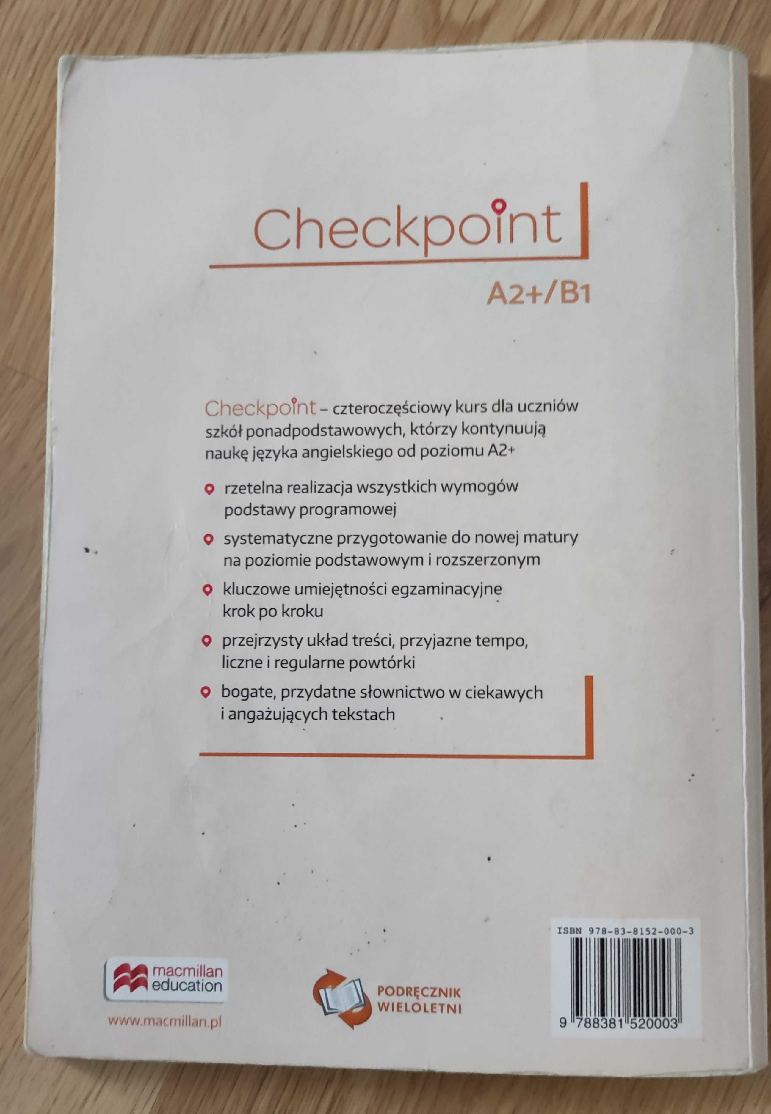 Checkpoint A2+/B1 do języka angielskiego +ćwiczenia
