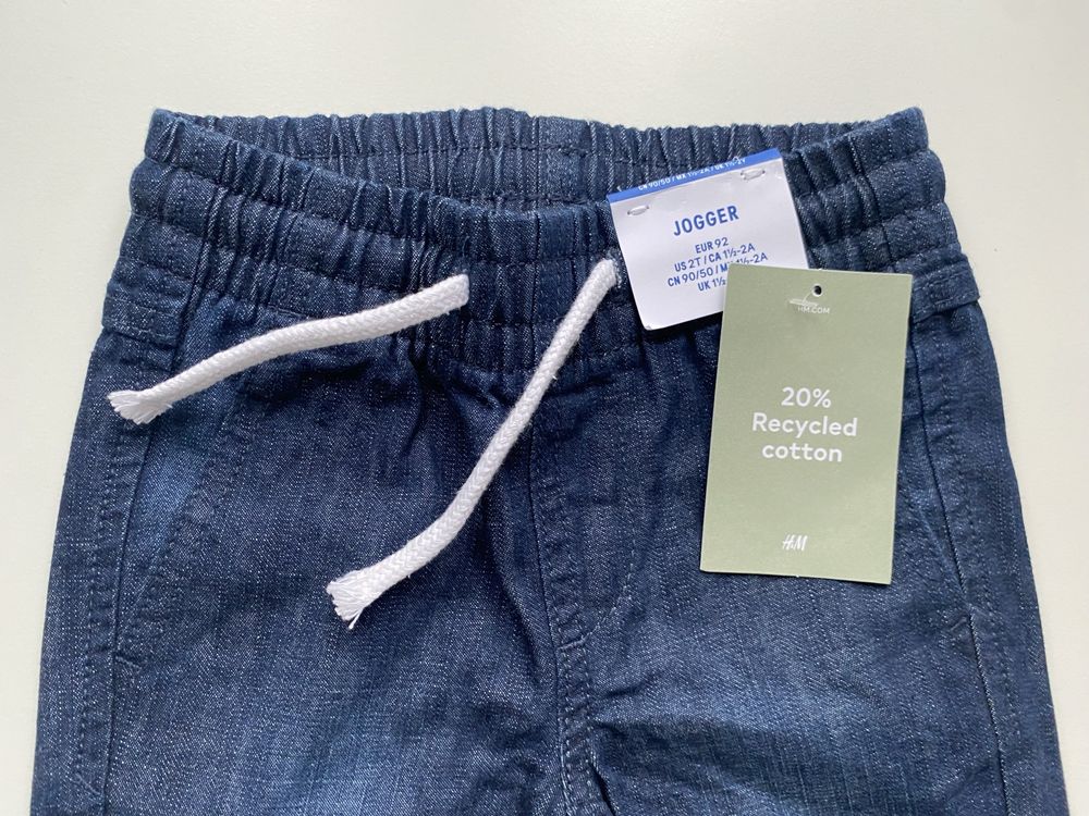 H&M nowe joggery jeansy 92 cm dla chłopca