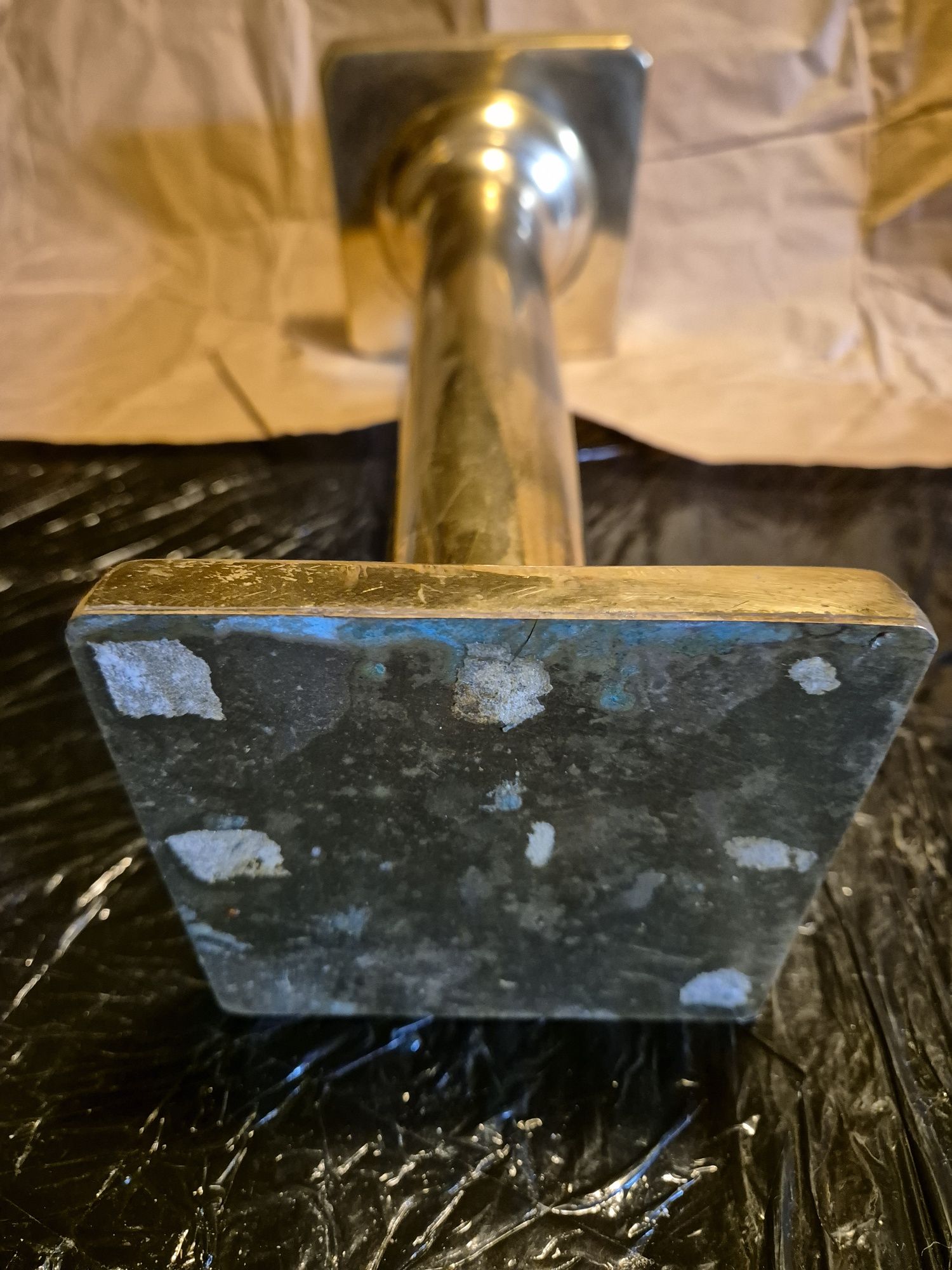 Słupek noga podstawa 38,5cm mosiądz znal aluminium solidny mankamenty