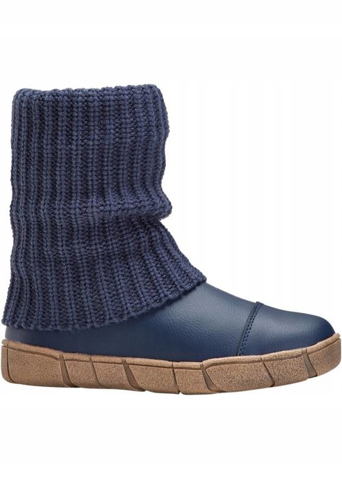 B.P.C kozaki ze skóry naturalnej ze skarpetową cholewką granatowe 41.