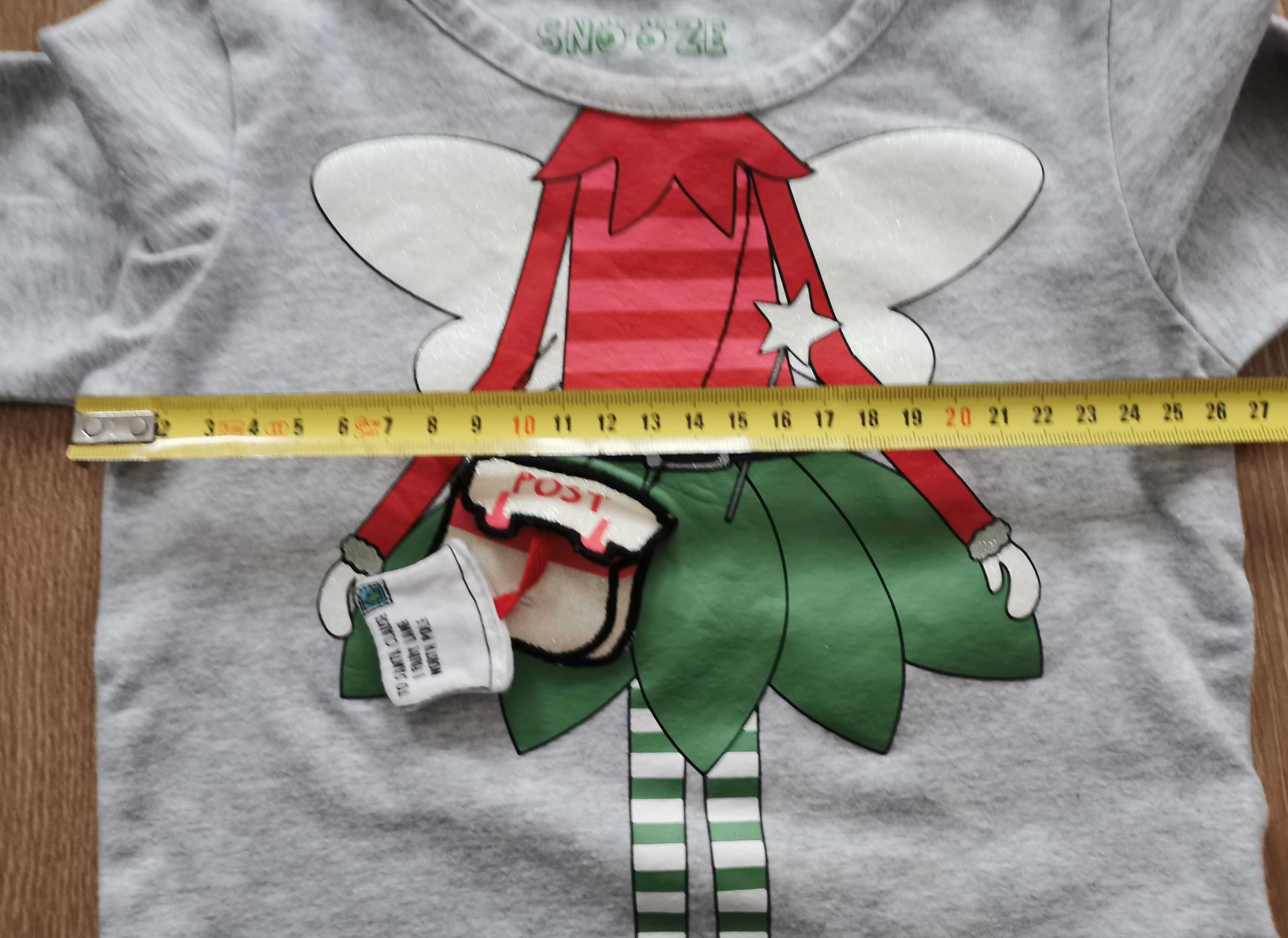 bluzka świąteczna elf z listem 92 cm