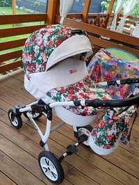 Wózek Baby Lux Tropical 3w1 w kwiaty