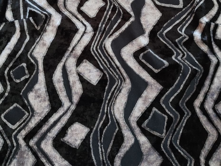 Bluzka vintage 1985 r.  • print w stylu pop-art • czerń i srebro •