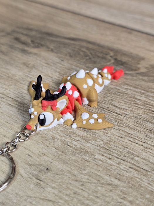 Breloczek Smok Renifer 3d - Brelok Druk3d fidget Keychain mixGadzet